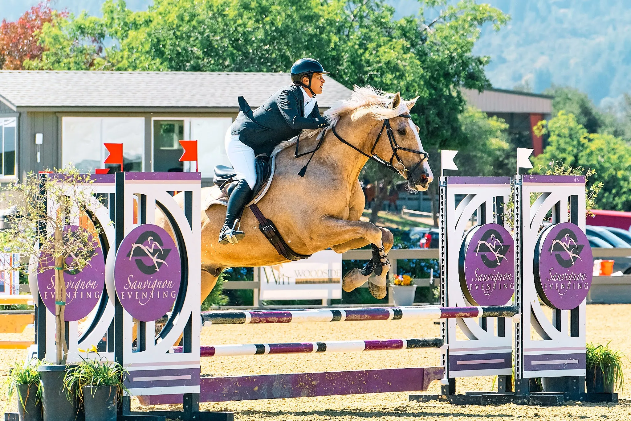 Julie and Deacon jumping